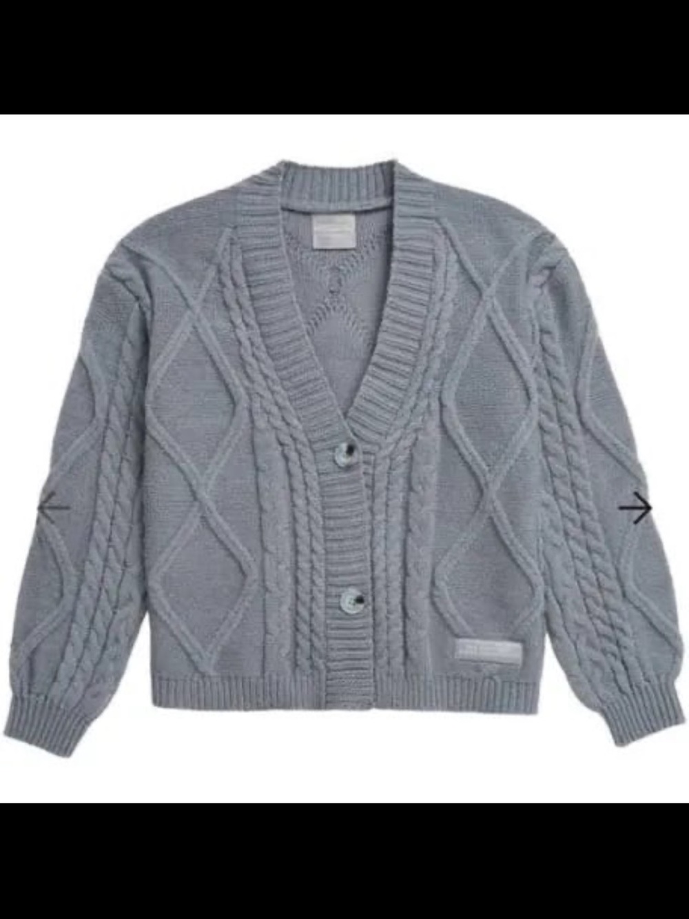 Gray Cable Knit Cardigan Sweater